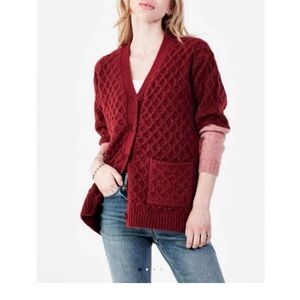 NWT Dear John Callie Contrast
Sleeve Cardigan Mulberry Jam